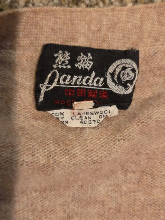 Soft Beige Vintage Button-Up Lambswool Cardigan Large - Picture 2 of 4